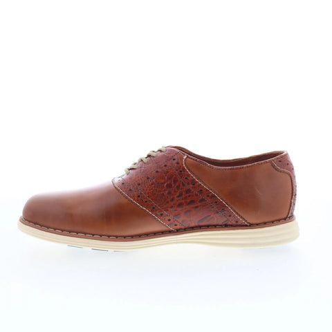 T.B. Phelps TBP17 Mens Brown Leather Lace Up Oxfords & Lace Ups Casual Shoes 