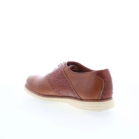 T.B. Phelps TBP17 Mens Brown Leather Lace Up Oxfords & Lace Ups Casual Shoes 