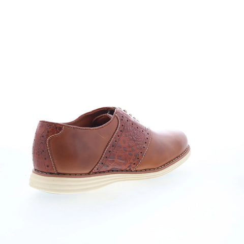 T.B. Phelps TBP17 Mens Brown Leather Lace Up Oxfords & Lace Ups Casual Shoes 