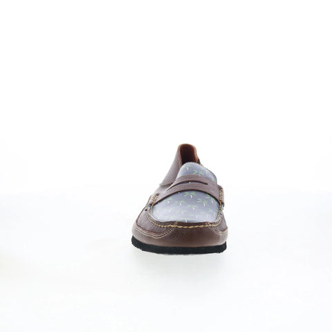 T.B. Phelps TBP18 Mens Brown Leather Slip On Loafers & Slip Ons Penny Shoes 