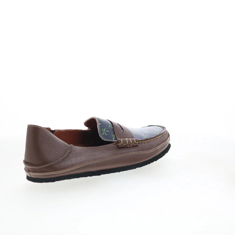 T.B. Phelps TBP18 Mens Brown Leather Slip On Loafers & Slip Ons Penny Shoes 
