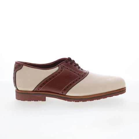 T.B. Phelps TBP19 Mens Beige Leather Lace Up Oxfords & Lace Ups Casual Shoes 
