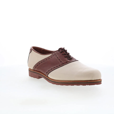 T.B. Phelps TBP19 Mens Beige Leather Lace Up Oxfords & Lace Ups Casual Shoes 