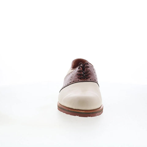 T.B. Phelps TBP19 Mens Beige Leather Lace Up Oxfords & Lace Ups Casual Shoes 