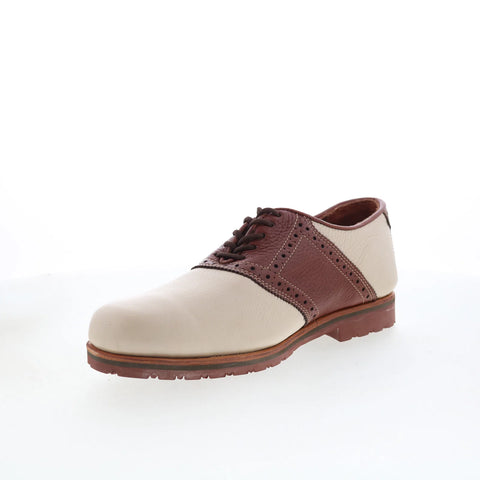 T.B. Phelps TBP19 Mens Beige Leather Lace Up Oxfords & Lace Ups Casual Shoes 