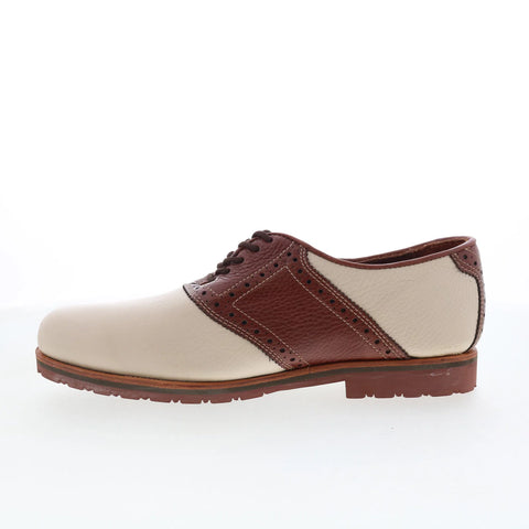 T.B. Phelps TBP19 Mens Beige Leather Lace Up Oxfords & Lace Ups Casual Shoes 