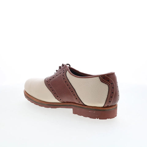 T.B. Phelps TBP19 Mens Beige Leather Lace Up Oxfords & Lace Ups Casual Shoes 