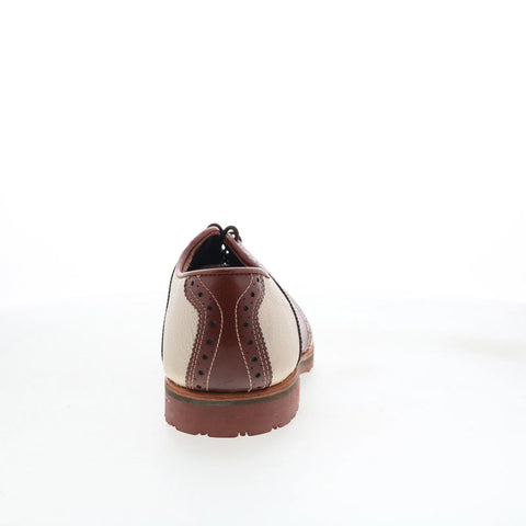 T.B. Phelps TBP19 Mens Beige Leather Lace Up Oxfords & Lace Ups Casual Shoes 