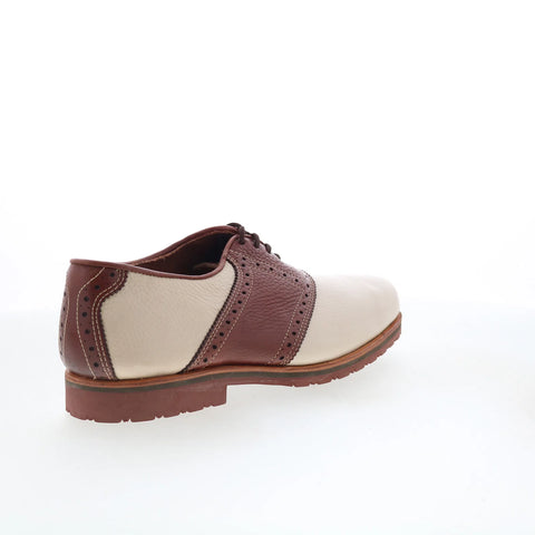 T.B. Phelps TBP19 Mens Beige Leather Lace Up Oxfords & Lace Ups Casual Shoes 