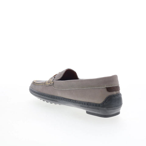 T.B. Phelps TBP20 Mens Gray Nubuck Slip On Loafers & Slip Ons Casual Shoes 