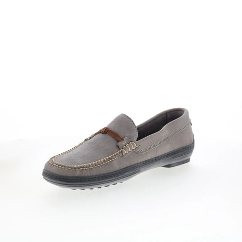 T.B. Phelps TBP21 Mens Gray Nubuck Slip On Loafers & Slip Ons Casual Shoes 