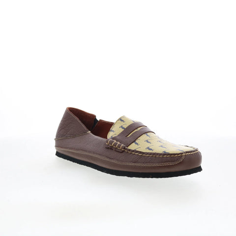 T.B. Phelps TBP22 Mens Brown Nubuck Slip On Loafers & Slip Ons Penny Shoes 