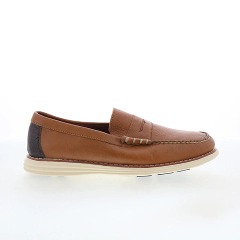 T.B. Phelps TBP26 Mens Brown Nubuck Slip On Loafers & Slip Ons Penny Shoes 