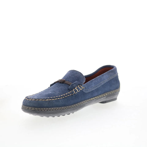 T.B. Phelps TBP27 Mens Blue Suede Slip On Loafers & Slip Ons Casual Shoes 