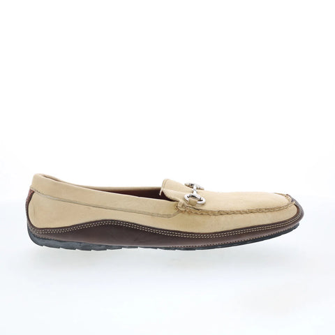 T.B. Phelps TBP28 Mens Beige Leather Slip On Loafers & Slip Ons Casual Shoes 