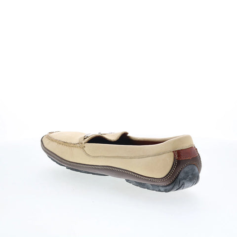 T.B. Phelps TBP28 Mens Beige Leather Slip On Loafers & Slip Ons Casual Shoes 