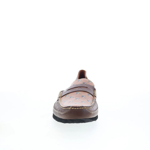 T.B. Phelps TBP29 Mens Brown Leather Slip On Loafers & Slip Ons Penny Shoes 