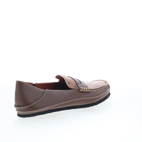 T.B. Phelps TBP29 Mens Brown Leather Slip On Loafers & Slip Ons Penny Shoes 