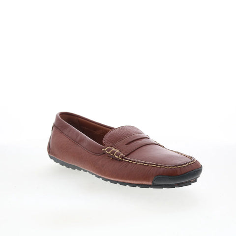 T.B. Phelps TBP30 Mens Brown Leather Slip On Loafers & Slip Ons Penny Shoes 