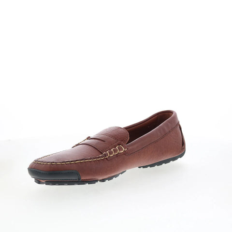 T.B. Phelps TBP30 Mens Brown Leather Slip On Loafers & Slip Ons Penny Shoes 