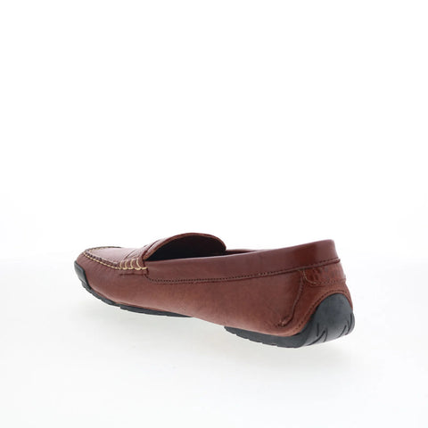 T.B. Phelps TBP30 Mens Brown Leather Slip On Loafers & Slip Ons Penny Shoes 