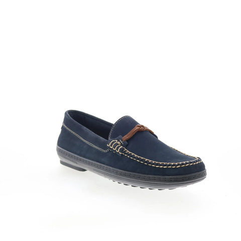 T.B. Phelps TBP32 Mens Blue Leather Slip On Loafers & Slip Ons Casual Shoes 