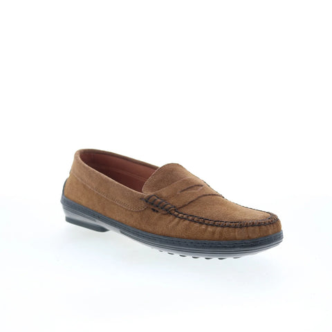 T.B. Phelps TBP35 Mens Brown Suede Slip On Loafers & Slip Ons Penny Shoes 
