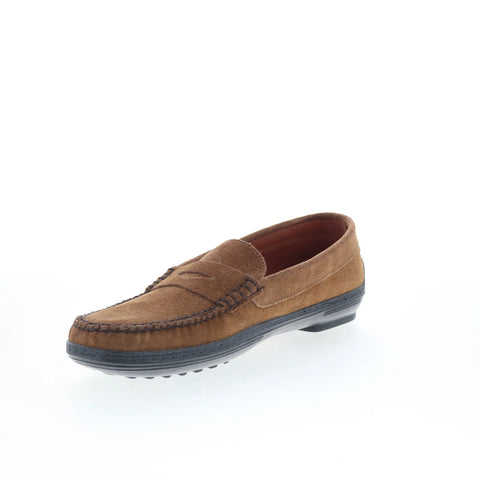 T.B. Phelps TBP35 Mens Brown Suede Slip On Loafers & Slip Ons Penny Shoes 