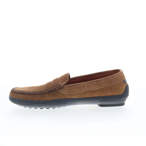 T.B. Phelps TBP35 Mens Brown Suede Slip On Loafers & Slip Ons Penny Shoes 