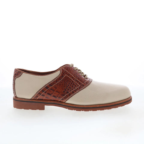 T.B. Phelps TBP36 Mens Beige Leather Lace Up Oxfords & Lace Ups Casual Shoes 