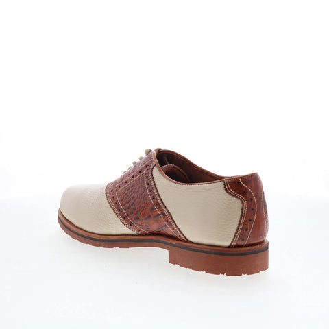 T.B. Phelps TBP36 Mens Beige Leather Lace Up Oxfords & Lace Ups Casual Shoes 