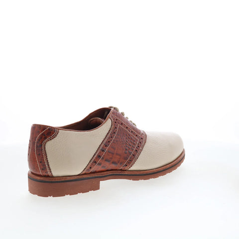 T.B. Phelps TBP36 Mens Beige Leather Lace Up Oxfords & Lace Ups Casual Shoes 
