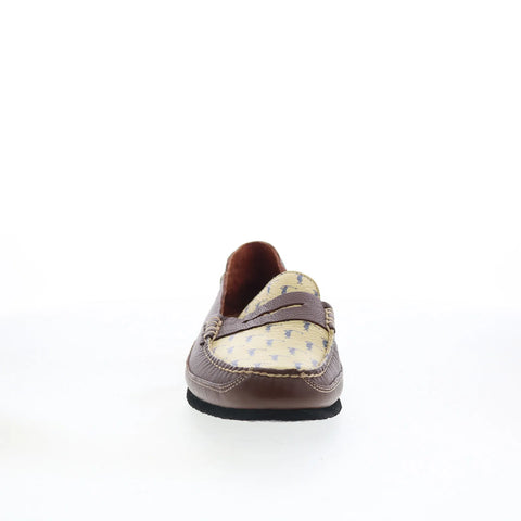 T.B. Phelps TBP38 Mens Brown Leather Slip On Loafers & Slip Ons Penny Shoes 