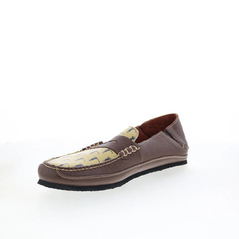 T.B. Phelps TBP38 Mens Brown Leather Slip On Loafers & Slip Ons Penny Shoes 