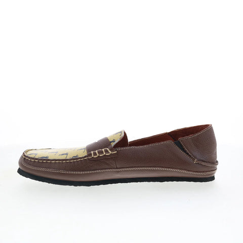 T.B. Phelps TBP38 Mens Brown Leather Slip On Loafers & Slip Ons Penny Shoes 
