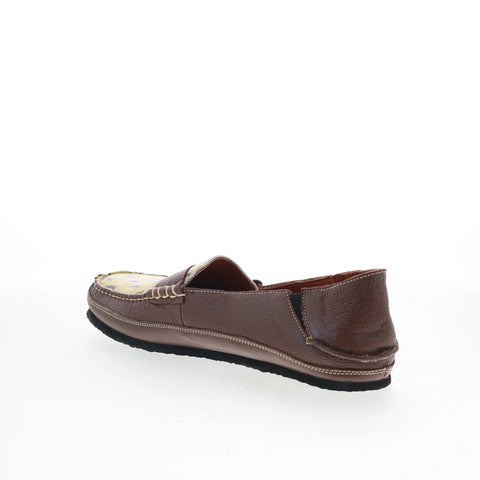 T.B. Phelps TBP38 Mens Brown Leather Slip On Loafers & Slip Ons Penny Shoes 