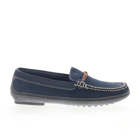 T.B. Phelps TBP3 Mens Blue Leather Slip On Loafers & Slip Ons Casual Shoes 