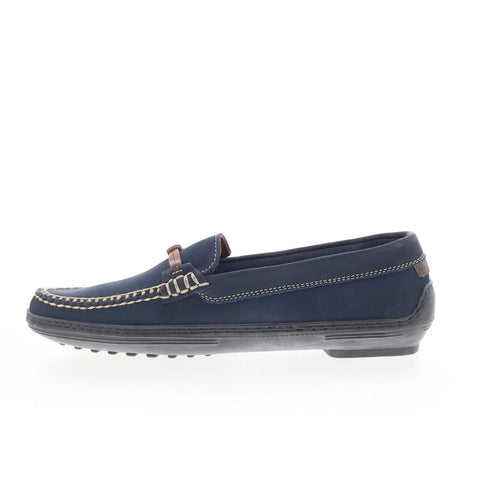 T.B. Phelps TBP3 Mens Blue Leather Slip On Loafers & Slip Ons Casual Shoes 