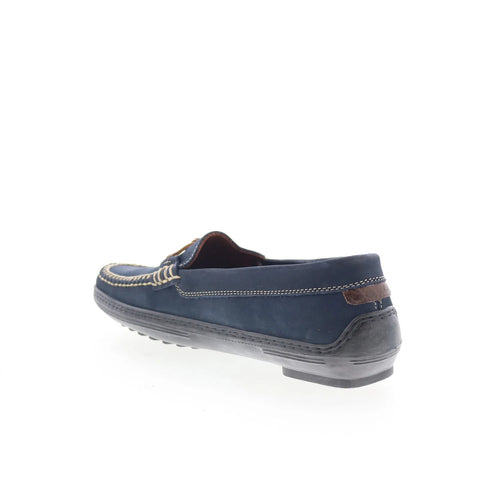 T.B. Phelps TBP3 Mens Blue Leather Slip On Loafers & Slip Ons Casual Shoes 