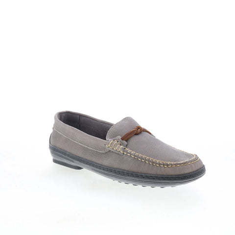 T.B. Phelps TBP42 Mens Gray Leather Slip On Loafers & Slip Ons Casual Shoes 
