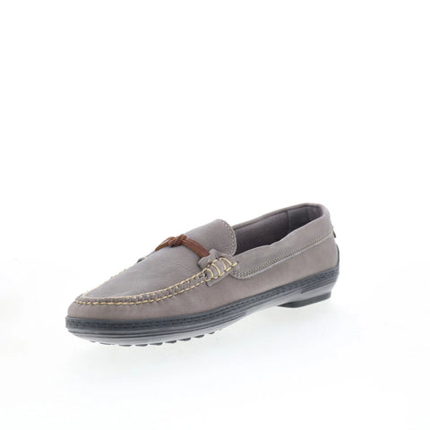 T.B. Phelps TBP42 Mens Gray Leather Slip On Loafers & Slip Ons Casual Shoes 