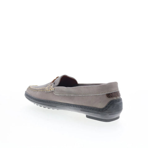 T.B. Phelps TBP42 Mens Gray Leather Slip On Loafers & Slip Ons Casual Shoes 