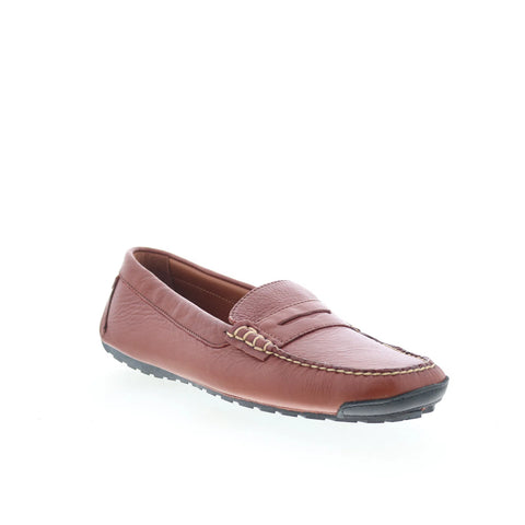 T.B. Phelps TBP43 Mens Brown Leather Slip On Loafers & Slip Ons Penny Shoes 