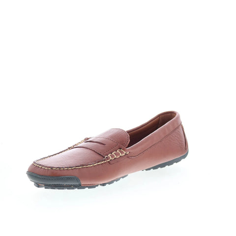 T.B. Phelps TBP43 Mens Brown Leather Slip On Loafers & Slip Ons Penny Shoes 
