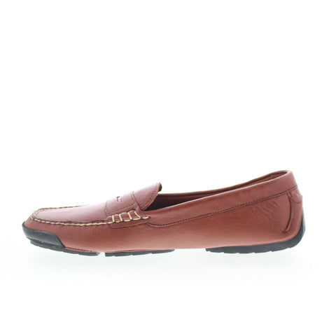 T.B. Phelps TBP43 Mens Brown Leather Slip On Loafers & Slip Ons Penny Shoes 