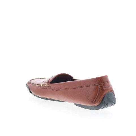 T.B. Phelps TBP43 Mens Brown Leather Slip On Loafers & Slip Ons Penny Shoes 