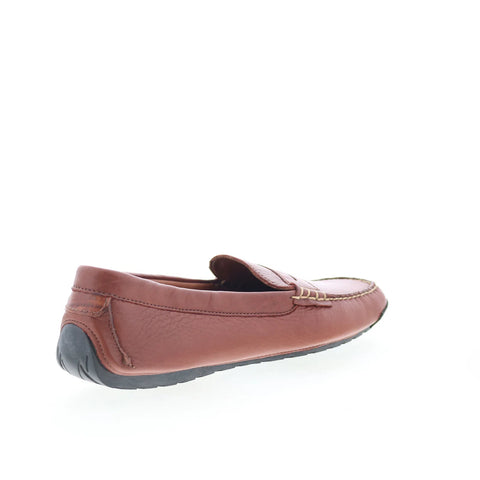 T.B. Phelps TBP43 Mens Brown Leather Slip On Loafers & Slip Ons Penny Shoes 