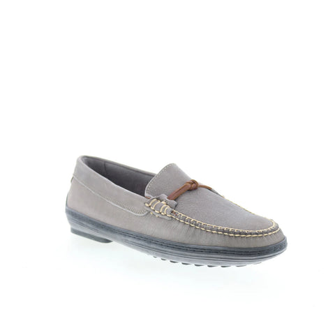 T.B. Phelps TBP44 Mens Gray Leather Slip On Loafers & Slip Ons Casual Shoes 