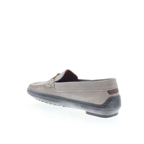 T.B. Phelps TBP44 Mens Gray Leather Slip On Loafers & Slip Ons Casual Shoes 
