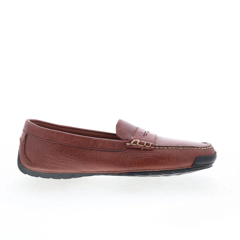 T.B. Phelps TBP46 Mens Brown Leather Slip On Loafers & Slip Ons Penny Shoes 